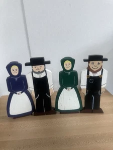 Vintage Holz Amish Figuren, primitive Wohndeko, handbemalt Country - Bild 1 von 8