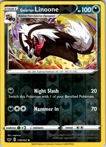 Galarian Linoone Reverse Holo 118/202 SWSH01: Sword & Shield Base Set Uncommon - - Bild 1 von 2