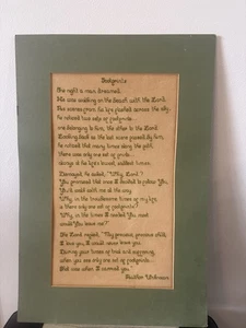 Vintage fertige Kreuzstich Fußabdrücke im Sand Nadelspitze grün 18x12 Kinderzimmer - Bild 1 von 15