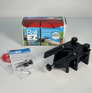 Rail EZ Schirmhalterung für Terrassengeländer Befestigungssystem - Schwarz - Bild 1 von 23