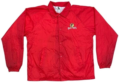 Vintage Buc-ee’s Red Coaches Jacket Augusta Sportswear Adult L Windbreaker Flaws - Image 1 of 4