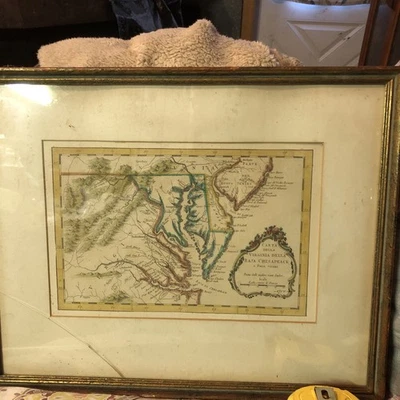 1750 Карта CARTE VIRGINIA Della Baja CHESAPEACK Paesi Vicini Франция - Изображение 1 из 4