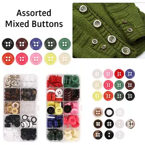 Botones redondos de resina 4 orificios para coser álbumes de recortes ropa artesanía hecha a mano - Imagen 1 de 19