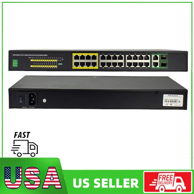 24 Port Gigabit Ethernet PoE Switch with 2 Uplink Gigabit SFP Port + 2 RJ45 Port - Image 1 of 4