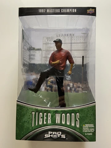 Tiger Woods 1997 Masters Champion (Red Shirt) Pro Shots 7 In. Figure. NIB Cover