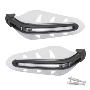 2PCS Motorcycle Hand Guards 7/8'' 22mm Handlebar LED Light Handguards Protector - Foto 1 di 5
