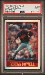 1997 Topps Chrome Refractor #103 Jack McDowell PSA 9 POP 1 Highest Indians - Picture 1 of 2