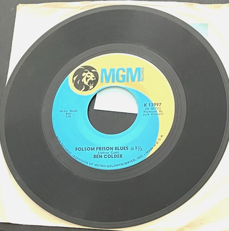 BEN COLDER -(45)- HARPER VALLEY P.T.A. FOLSOM PRISON BLUES NO. 1 & 1/2 - 1968 EX - Image 1 of 2