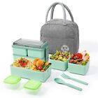 Bento Box Kit Stackable Lunch Box With Containers Included Builtin Spoon Fork Sa