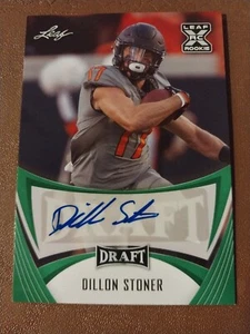2021 DILLON STONER LEAF DRAFT AUTOGRAPHED ROOKIE RC AUTO #BADS1 GREEN RAIDERS - Picture 1 of 2