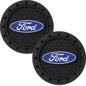 Plasticolor Ford Car Coaster, 2x Cupholder Coasters with the Blue Ford Oval Logo - Picture 1 of 1