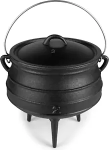 Pre-Seasoned Cast Iron Cauldron | African Potjie Pot with Lid | 3 Legs - Picture 1 of 12