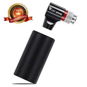 WEST BIKING Mini Bike Bicycle Tyre Tube Pump Cycling CO2 Gas Tyre Inflator Black - Picture 1 of 19
