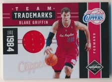BLAKE GRIFFIN 2011-12 Limited TEAM TRADEMARKS JERSEY RELIC 49/99 NETS/CLIPPERS