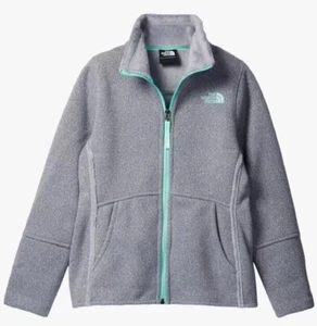 The North Face Banderitas Gray Fleece Jacket Girls Size L Large 14-16 EUC - Picture 1 of 8