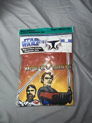 Conjunto de pijama Star Wars The Clone Wars infantil manga longa masculino tamanho 10 -A4 - Imagem 1 de 4