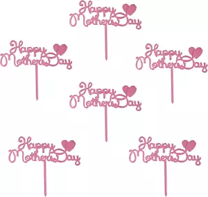 10Pcs Happy Mothers Day Cake Toppers Mom Cake Topper Mothers Day Acrylic Toppers - Picture 1 of 6