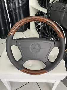 Mercedes-Benz Holz Leder Lenkrad Wurzelnuss W124 R129 W140 W210 Holzlenkrad neu - Bild 1 von 17