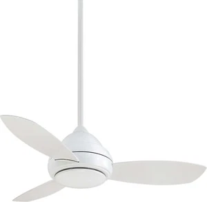 Minka-Aire F516-WH Downrod Mount 44" White 3-Blades Ceiling Fan w/Light —$430– - Picture 1 of 6