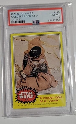 1977 Star Wars Card Series 3 Vintage Nm-Mt PSA 8 'A closer look at a Jawa' #175  - Image 1 of 2