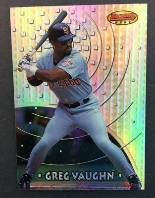 1997 Bowman's Best  Refractor Greg Vaughn Parallel Card #53 San Diego Padres - Image 1 of 2