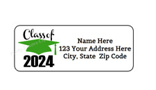 30 CLASS OF 2024 GRADUATION PERSONALIZED RETURN ADDRESS LABELS 1 in X 2.625 in