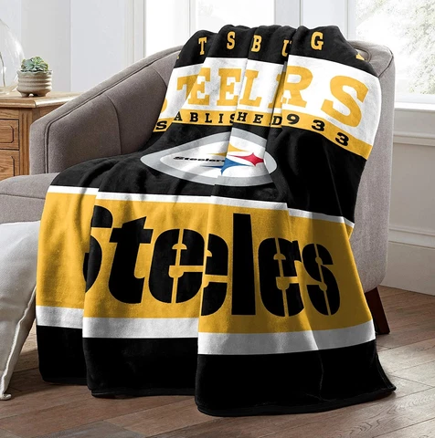 NFL Pittsburgh Steelers 60-Inch-by-80-Inch Plush Rachel Blanket Cover