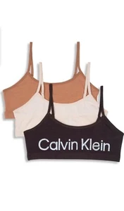 CALVIN KLEIN 3- PACK! - SIZE: Small - Unlined Bralettes W/Adjustable Straps-NEW! - Picture 1 of 3