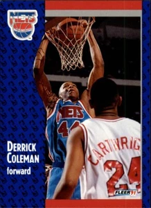 1991 Fleer Derrick Coleman # 130 Rookie New Jersey Nets Basketball Card MINT - Picture 1 of 2