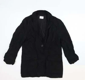 H&M Womens Black Cotton BlendBlazer Size XS - Picture 1 of 12