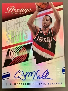 2014-15 Panini Prestige Bonus Shots Auto Red Premium 16 /25 CJ McCollum #60 Auto - Picture 1 of 2
