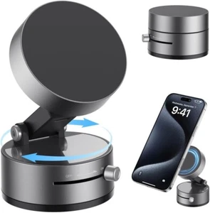 NEW Vacuum Magnetic Suction Cup Car Phone Holder Stand Car Mount 360° Rotation - Zdjęcie 1 z 17