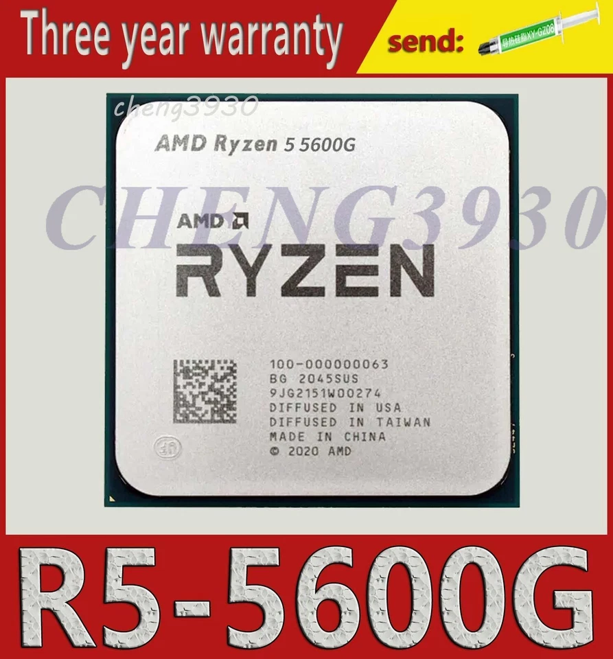 Procesador CPU AMD Ryzen 5 5600G R5-5600G 6C 16 MB Socket AM4 de 3,9-4,4 GHz Foto 1 de 1