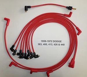 1959-1972 Big Block Dodge 383 400 413 426 440 RED Points Spark Plug Wires USA - Picture 1 of 1