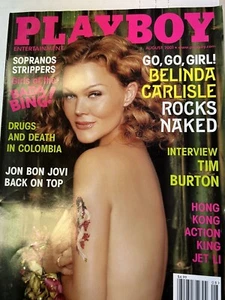 PLAYBOY MAGAZINE AUGUST 2001 BELINDA CARLISLE TIM BURTON VG+EXCELLENT - Picture 1 of 1