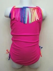 SO Pink Fringe One-Piece Swimwear Little Girls Toddler XXS (4), XS(5/6) - Picture 1 of 1