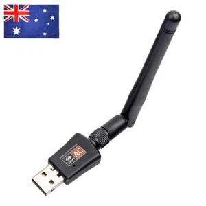 600Mbps Dual Band 5GHz Wireless Lan USB PC WiFi Adapter w/ Antenna 802.11AC - Afbeelding 1 van 12