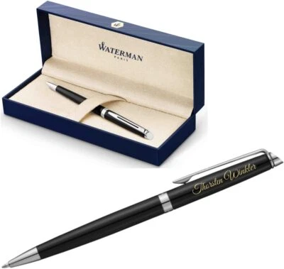 WATERMAN® Kugelschreiber Modell Hemisphere Lack-Schwarz C.C mit Gravur graviert  - Bild 1 von 4