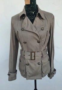 Damen Langarm Übergang Mantel Jacke Trenchcoat Glitzer Gr. 40 Luana ( 1432 )  - Picture 1 of 15