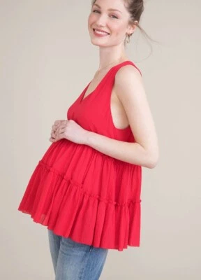 Hatch Maternity Women's THE AUSTRA TANK Punch Silk/Cotton/Spandex $198 NEW - Image 1 of 4