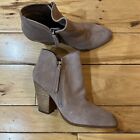 Dolce Vita Suede High Heel Ankle Boots Booties Side Zip Size 9 Taupe New