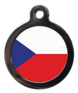 Pet ID tag Czech Republic Flag  32mm or 24mm - Picture 1 of 2