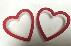 Lot of 2 Wilton Comfort Grip Cookie Cutter Large 4" Heart RED Valentines New - Picture 1 of 3