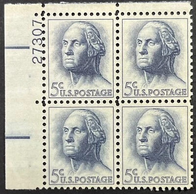US Scott #1213, 5c George Washington, Plate Block of 4, MNH, Very Fine - Image 1 of 2