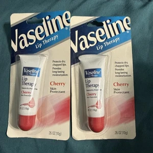 Vaselina vintage ciliegia terapia labbra 0,35 oz fuori produzione lotto di 2 labbra screpolate - Foto 1 di 2