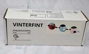 3er Set IKEA VINTERFINT Vogel Deko Massivholz gemischte Farben 21/4" Neu - Bild 1 von 4