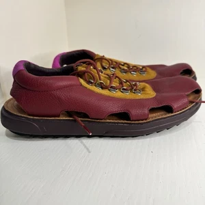 Camper Marges Red Men’s Sandals Size EU 43 Yellow Magenta Lace Up Shoes Leather - Picture 1 of 8