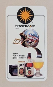 1984 Denver Gold Football Pocket Schedule Card USFL Miller Lite 🏈🏈 - Picture 1 of 2