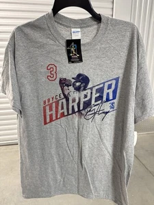 Philadelphia Phillies Bryce Harper T Shirt Mens 2xl Gray Gildan Short Sleeve - Picture 1 of 3