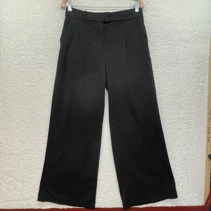 Pantalones American Eagle Mujer 4 Negro Pierna Ancha Pantalón Elástico Vestido Trabajo Oficina - Imagen 1 de 11